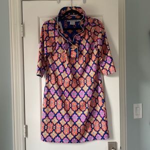 Gretchen Scott ruffle neck dress